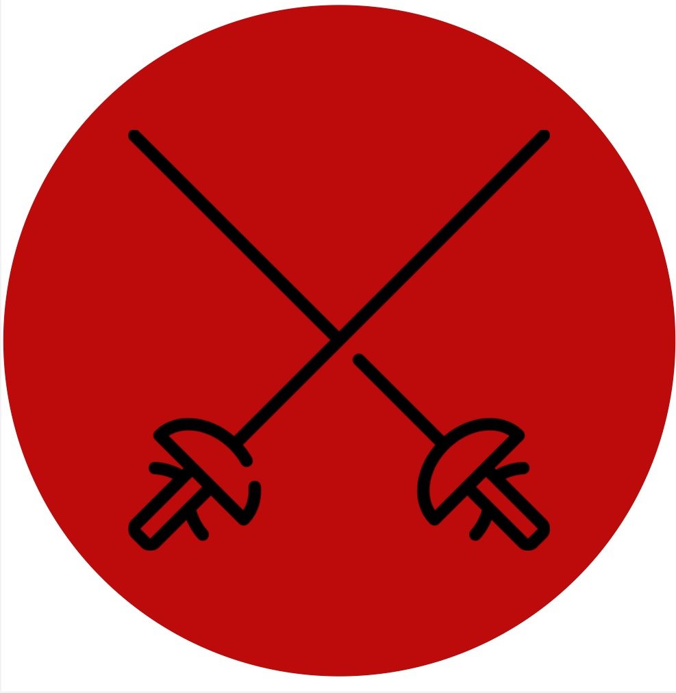 Sport Fencing Icon, two crossed rapiers